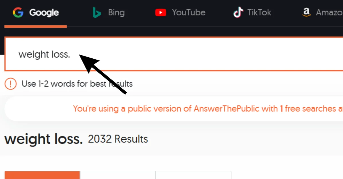 Type Your Main Topic on AnswerThePublic website