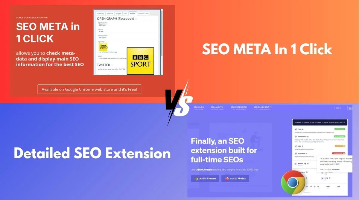 Detailed SEO Extension vs SEO Meta in 1 Click
