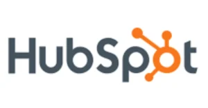 HubSpot logo with stylized orange network icon replacing the letter "o" in the word "HubSpot"