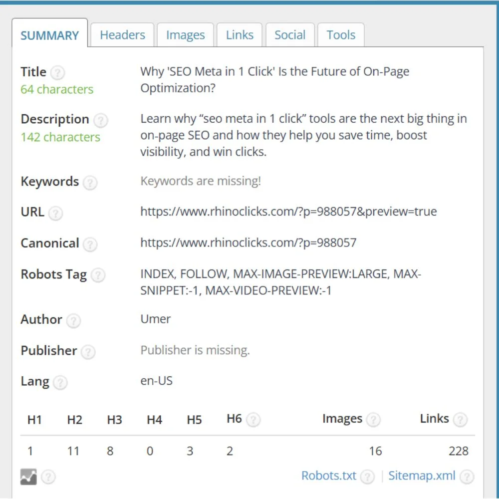 Meta Extension Features