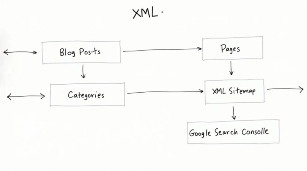 XML sitemap structure diagram for Blogger