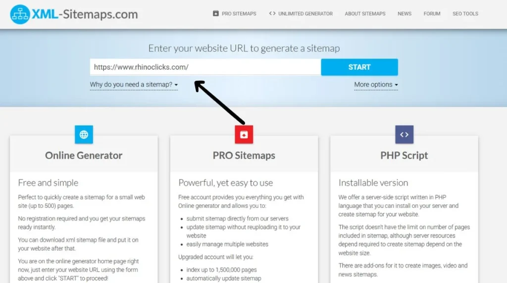 XML-Sitemaps.com Sitemap Generator implementation