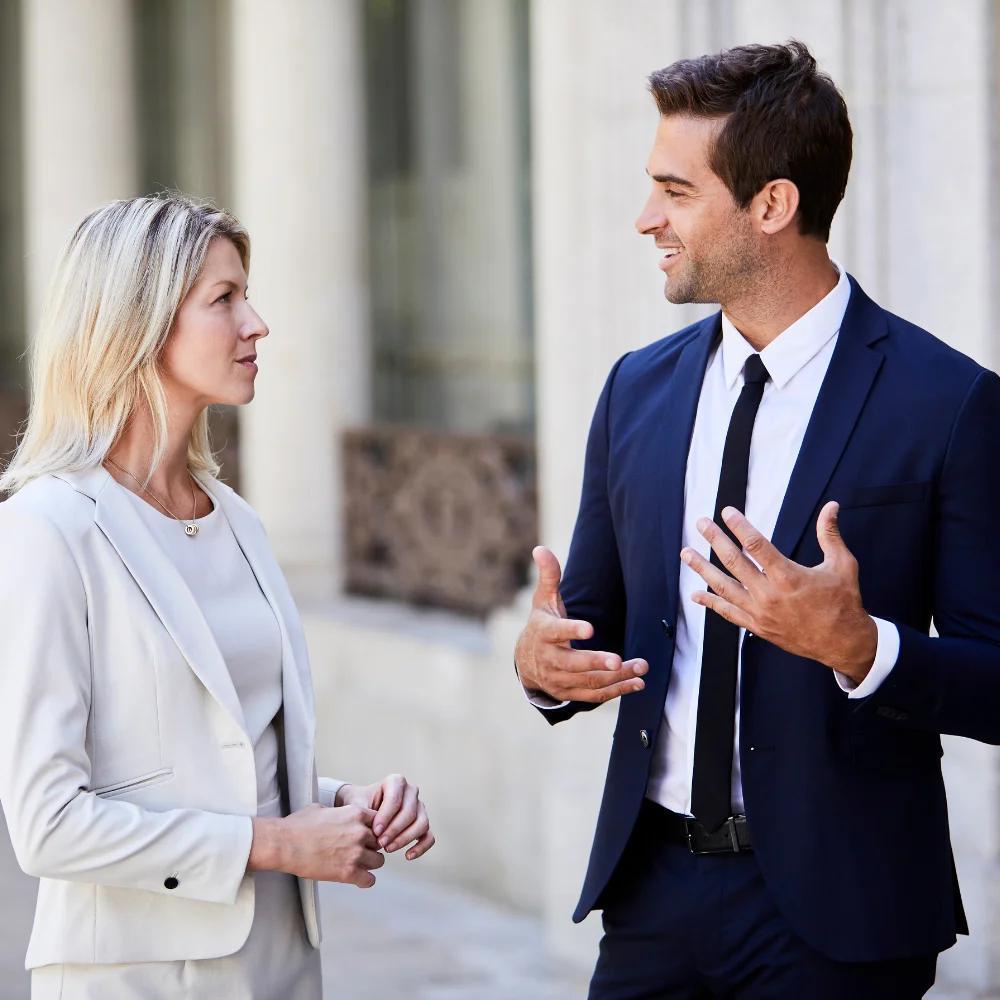 Business people having a conversation